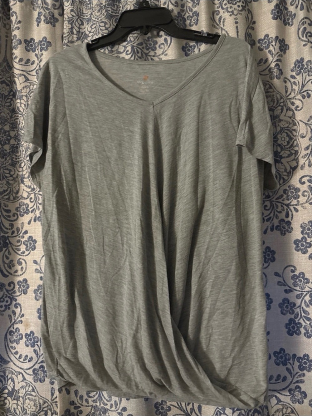 Tangerine Heather Gray Short-Sleeve Twist-Front Tee